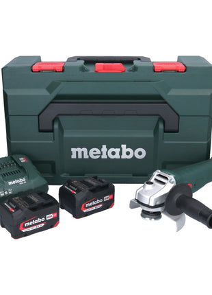 Meuleuse d'angle sur batterie Metabo W 18 7-125 18 V 125 mm + 2x batteries 4,0 Ah + chargeur + métaBOX (602371510)