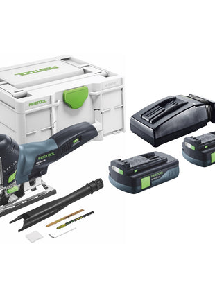 Scie sauteuse pendulaire sans fil Festool CARVEX PSC 420-Basic 18 V 120 mm sans balais + 2x batteries 3,0 Ah + chargeur + systainer