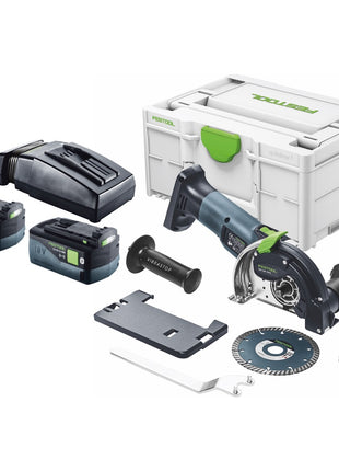 Festool DSC-AGC 18-125 FH EB-Basic Akku Freihandtrennsystem 18 V 125 mm Brushless + 2x Akku 5,0 Ah + Ladegerät + Systainer - Toolbrothers