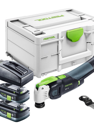 Festool VECTURO OSC 18 E-Basic Akku Oszillierer 18 V Starlock Max Brushless + 2x Akku 4,0 Ah + Ladegerät + Systainer - Toolbrothers