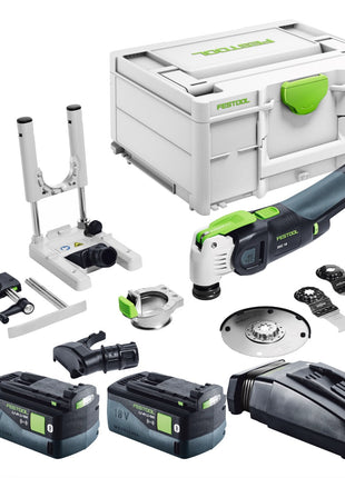 Festool VECTURO OSC 18 E-Basic Set Akku Oszillierer 18 V Starlock Max Brushless + 2x Akku 5,0 Ah + Ladegerät + 7 tlg. Zubehör Set + Systainer - Toolbrothers