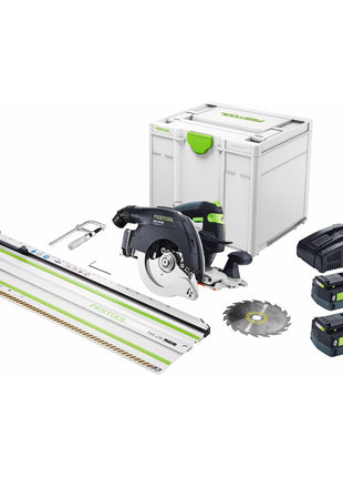 Festool HKC 55 5,0 EBI-Set-FSK 420 Akku Handkreissäge 18 V 160 mm Brushless ( 577675 ) + 2x Akku 5,0 Ah + Ladegerät + Kappschiene + Systainer - Toolbrothers