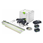 Festool HKC 55 5,0 EBI-Set-FSK 420 Akku Handkreissäge 18 V 160 mm Brushless ( 577675 ) + 2x Akku 5,0 Ah + Ladegerät + Kappschiene + Systainer - Toolbrothers