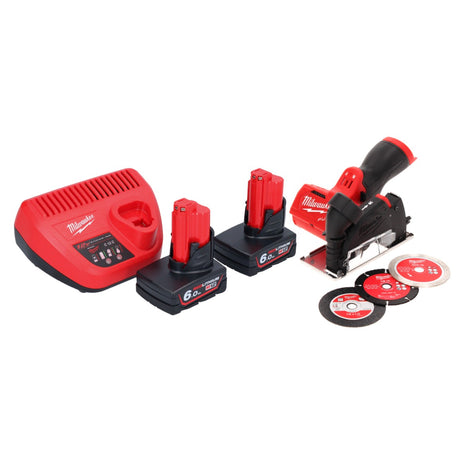 Milwaukee M12 FCOT-602 Multimaterialschneider 12 V 76 mm Brushless + 2x Akku 6,0 Ah + Ladegerät - Toolbrothers