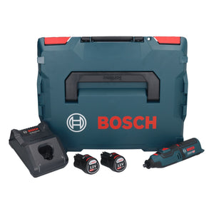 Bosch GRO 12V-35 Professional Akku Rotationswerkzeug 12 V ( 06019C5001 ) + 2x Akku 2,0 Ah + Ladegerät + L-Boxx