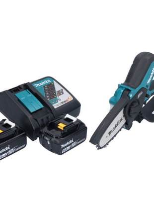 Scie d'élagage sur batterie Makita DUC 101 RT 18 V 10 cm sans balai + 2x batteries 5,0 Ah + chargeur