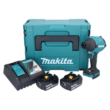 Makita DAS 180 RFJ Akku Gebläse 18 V Brushless + 2x Akku 3,0 Ah + Ladegerät + Makpac - Toolbrothers