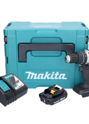 Makita DHP 484 RA1JB taladro percutor inalámbrico 18 V 54 Nm sin escobillas negro + 1x batería 2,0 Ah + cargador + Makpac