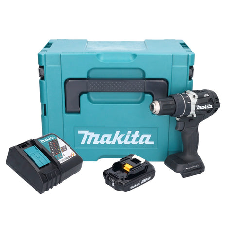 Makita DHP 484 RA1JB taladro percutor inalámbrico 18 V 54 Nm sin escobillas negro + 1x batería 2,0 Ah + cargador + Makpac