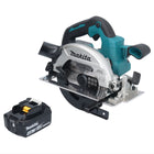 Makita DHS 661 M1 Akku Handkreissäge 18 V 165 mm Brushless + 1x Akku 4,0 Ah - ohne Ladegerät - Toolbrothers