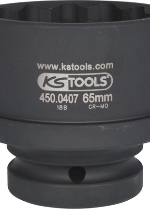 KS TOOLS 1" 12-kant-Kraft-Stecknuss, kurz, 65mm ( 450.0407 ) - Toolbrothers