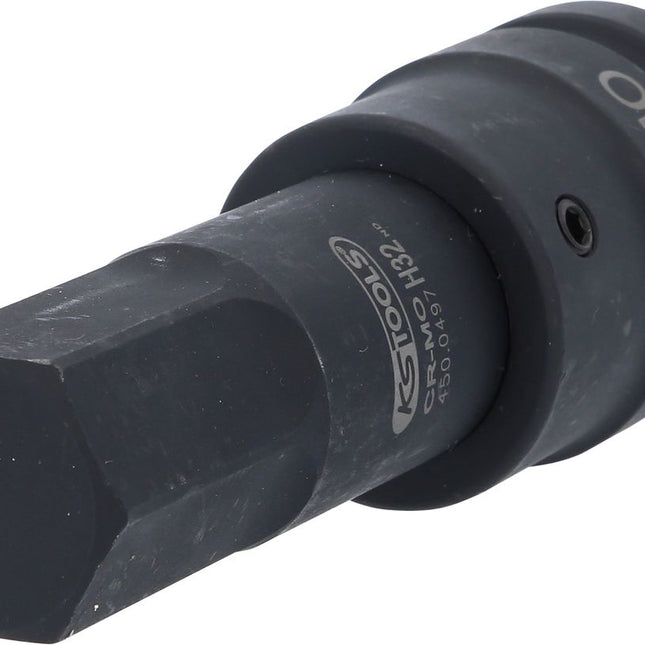 KS TOOLS 1" Kraft-Bit-Stecknuss Innensechskant, lang, 32 mm ( 450.0497 ) - Toolbrothers