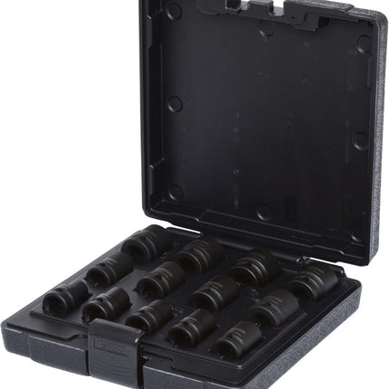 KS TOOLS 1/2" 12-kant-Kraft-Stecknuss-Satz, kurz, 13-tlg ( 515.0900 )