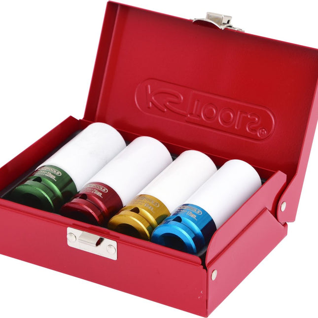 KS TOOLS 1/2" Alu-Felgen Kraft-Stecknuss-Satz, 4-tlg ( 515.1006 ) - Toolbrothers