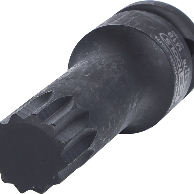 KS TOOLS 1/2" Kraft-Bit-Stecknuss XZN,lang,M18 ( 515.1176 ) - Toolbrothers