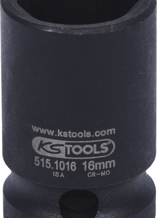 KS TOOLS 1/2" Sechskant-Kraft-Stecknuss, kurz, 16mm ( 515.1016 ) - Toolbrothers