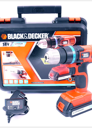 Black & Decker Akku Bohrschrauber EGBL 18 K 18V mit Ladegerät und Akku 1,5 Ah im Koffer - Toolbrothers