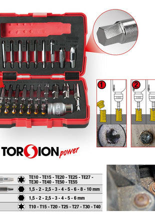 KS TOOLS 1/4" + 10 mm Torx- und Innensechskant-Schrauben-Ausdreher-Satz, 34-tlg ( 150.7060 ) - Toolbrothers