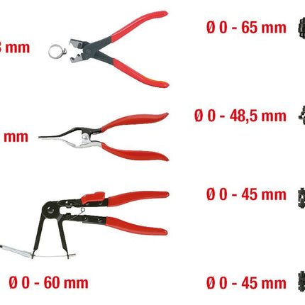 KS TOOLS KFZ Schlauchschellenzangen-Satz, 7-tlg ( 115.1055 ) - Toolbrothers