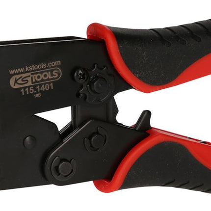 KS TOOLS Crimpzange für isolierte Kabelschuhe und Endverbinder mit Schrumpfschlauch ( 115.1485 ) - Toolbrothers