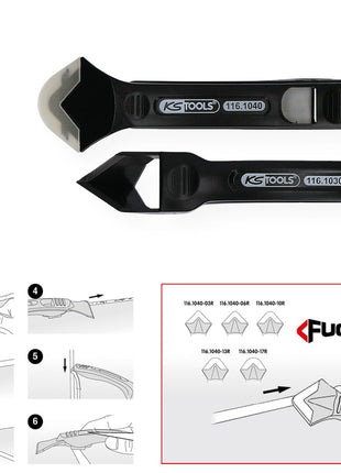 KS TOOLS FUGENFIX Silikonschaber- und Abziehersatz, 7-tlg ( 116.1050 ) - Toolbrothers