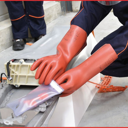 KS TOOLS Elektriker-Schutzhandschuh mit mechanischen und thermischen Schutz, Größe 11, Klasse 0, rot ( 117.0088 )