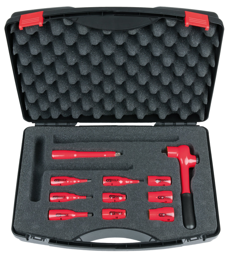 KS TOOLS 3/8" Steckschlüssel-Satz mit isolierten Werkzeugen, 11-tlg ( 117.1889 )