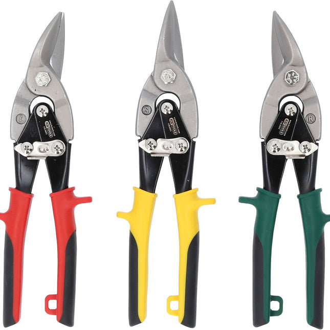 KS TOOLS Hebel-Blechdurchgangsscheren-Satz, 3-tlg ( 118.0050 ) - Toolbrothers