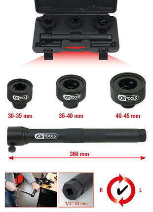 KS TOOLS Axialgelenk-Spezialschlüssel-Satz, 4-tlg ( 150.1125 )