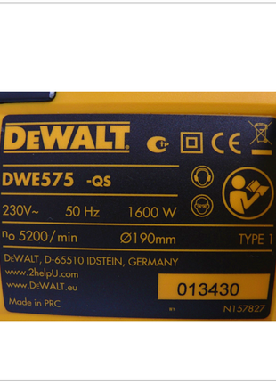 DeWalt DWE 575 K 1600 Watt 190 mm Handkreissäge im Koffer - Toolbrothers