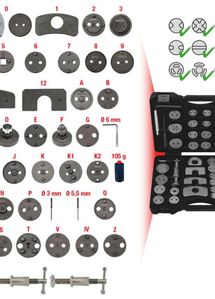 KS TOOLS Bremskolben-Rückstell-Werkzeug-Satz, 41-tlg  ( 150.1970 )