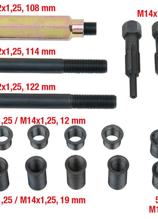 KS TOOLS THREADfix Reparatur-Satz M12x1,25 Glüh+Zündkerzen,21-tlg ( 150.5060 ) - Toolbrothers