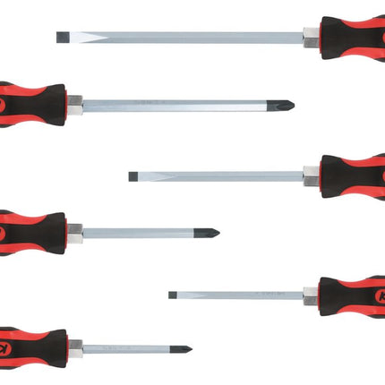 KS TOOLS ERGOTORQUEmax Schlagkappen-Schraubendreher-Satz, 6-tlg Schlitz, PH ( 151.1160 ) - Toolbrothers