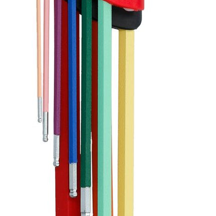 KS TOOLS Doppel-Kugelkopf-Innensechskant-Winkelstiftschlüssel-Satz, extrem lang, 9-tlg ( 151.3222 ) - Toolbrothers