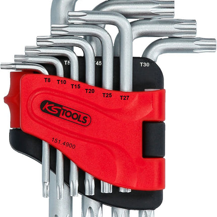 KS TOOLS Torx-Winkelstiftschlüssel-Satz, kurz, 10-tlg ( 151.4900 ) - Toolbrothers