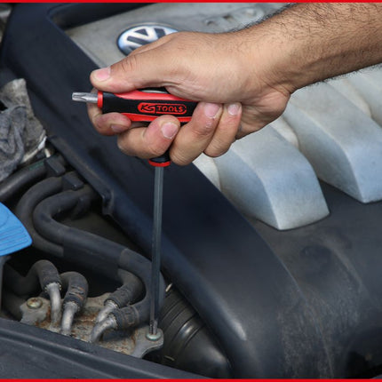 KS TOOLS T-Griff-Schlüssel-Satz, Torx mit Bohrung,9-tlgTB10-TB50 ( 151.8160 ) - Toolbrothers