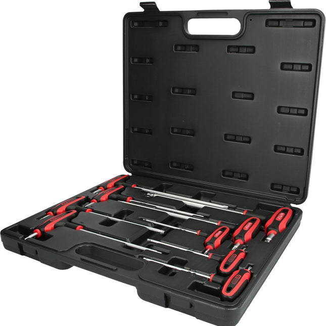 KS TOOLS T-Griff-Schlüssel-Satz, Torx mit Bohrung,9-tlgTB10-TB50 ( 151.8160 ) - Toolbrothers