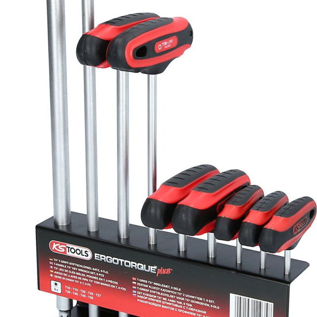 KS TOOLS T-Griff-Torx-Winkelstiftschlüssel-Satz, 9-tlg ( 158.8160 ) - Toolbrothers