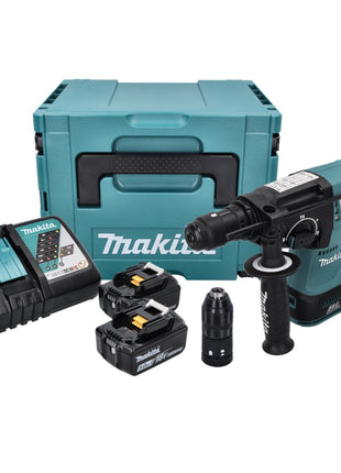 Makita DHR 243 RTJ Akku Bohrhammer 18 V 2,0 J SDS plus Brushless + 2x Akku 5,0 Ah + Ladegerät + Makpac - Toolbrothers