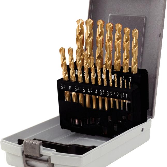KS TOOLS HSS TiN Spiralbohrer-Satz, Kunststoffkassette 19-tlg 1-10mm ( 330.4620 ) - Toolbrothers