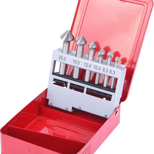 KS TOOLS HSS Kegel- und Entgratsenker-Satz, Stahlblechkassette 6-tlg ( 336.0406 ) - Toolbrothers