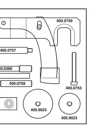 KS TOOLS Motoreinstell-Werkzeug-Satz für Nissan / Opel / Renault, 15-tlg ( 400.0750 )