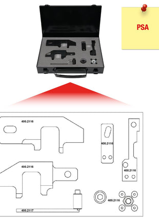 KS TOOLS Motoreinstell-Werkzeug-Satz für PSA, 11-tlg ( 400.2115 )