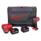 Milwaukee M18 FPD3-402X akumulatorowa wiertarko-wkrętarka udarowa 18 V 158 Nm bezszczotkowa + 2x akumulator 4,0 Ah + ładowarka + skrzynka HD