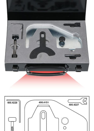 KS TOOLS Motoreinstell-Werkzeug-Satz für Volvo, 6-tlg ( 400.4225 ) - Toolbrothers