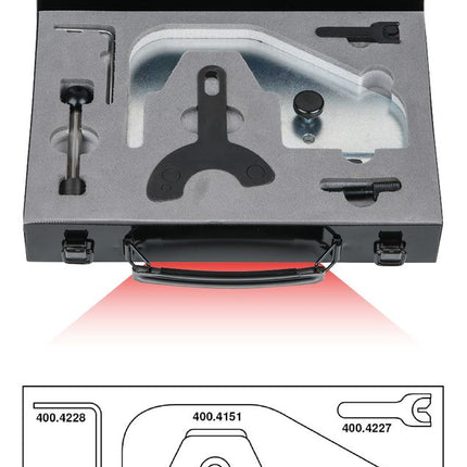 KS TOOLS Motoreinstell-Werkzeug-Satz für Volvo, 6-tlg ( 400.4225 ) - Toolbrothers