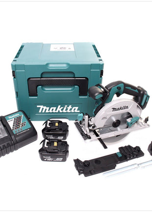 Makita DHS 680 RMJ Akku Handkreissäge 18 V 165 mm Brushless + 2x Akku 4,0 Ah + Ladegerät + Adapter + Makpac - Toolbrothers