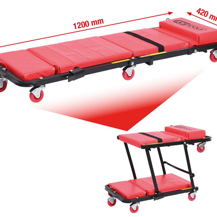 KS TOOLS Fahrbare Liege und Klappsitz, 1200x420mm ( 500.8000 ) - Toolbrothers