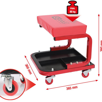 KS TOOLS Fahrbarer Hocker, L365xB360xH360mm ( 500.8020 ) - Toolbrothers