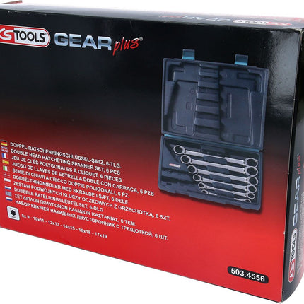 KS TOOLS GEARplus Doppel-Ratschenringschlüssel-Satz, 6-tlg Koffer ( 503.4556 ) - Toolbrothers